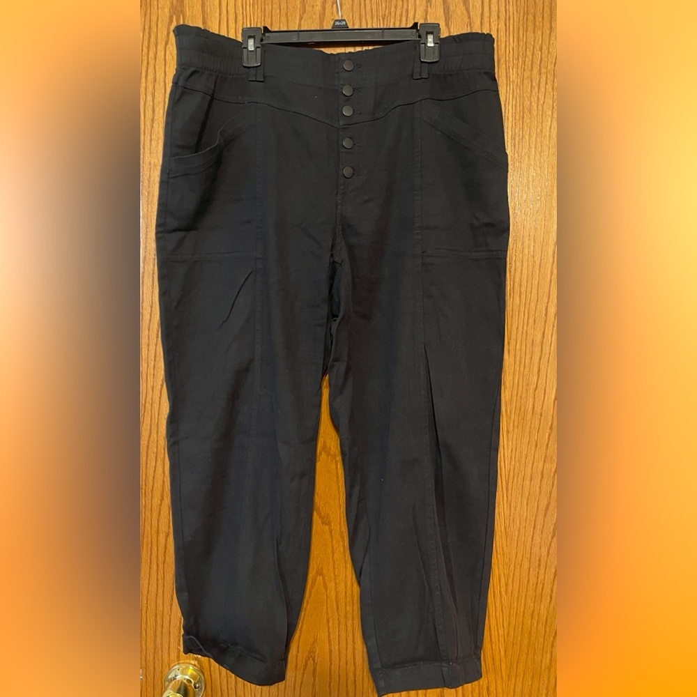 Knox Rose Black button front pants xl